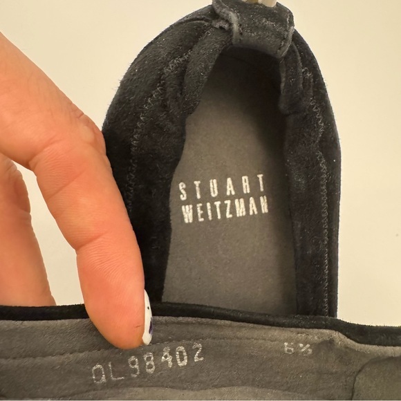 Stuart‎ Weitzman Suede Black Heels Women’s Size 6.5 Classic Pumps Round Toe - Picture 10 of 10
